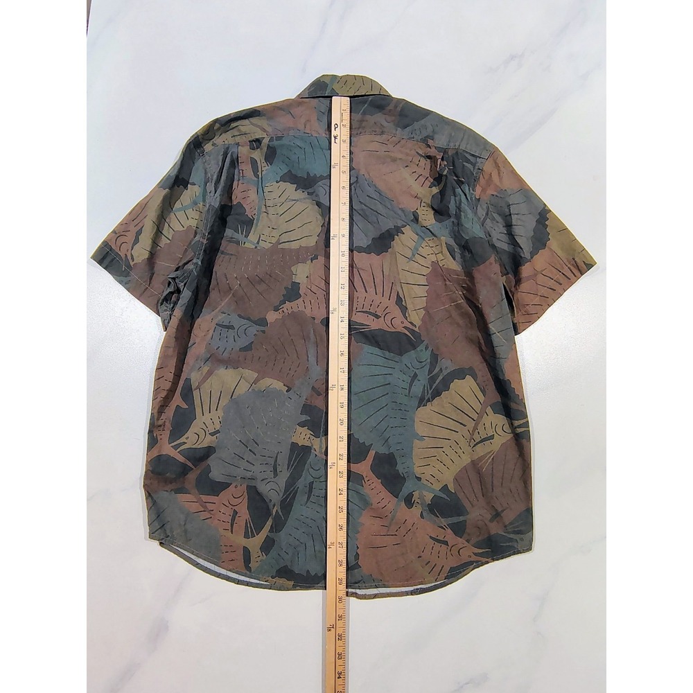Filson Feather Cloth Shirt Short Sleeve Men's Medium Sailfish Olive Camo Fishing - Picture 9 of 10